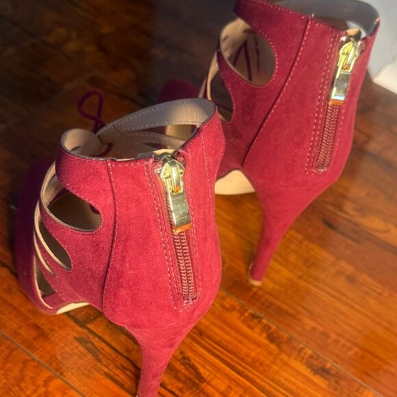 🍷 JustFab “Cosima” Burgundy Lace-Up Stiletto Heels – Size 9 ✨ Worn Twice - Picture 6 of 8
